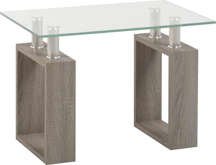 Milan Lamp Table in Light Charcoal